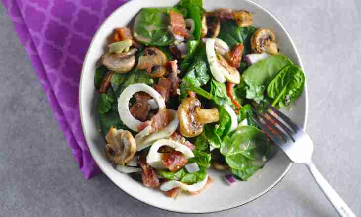 Pork, mushrooms and prunes salad